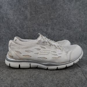 Skechers Shoes Womens 8.5 Slip On Sneaker Casual Comfort Walking Lifestyle White